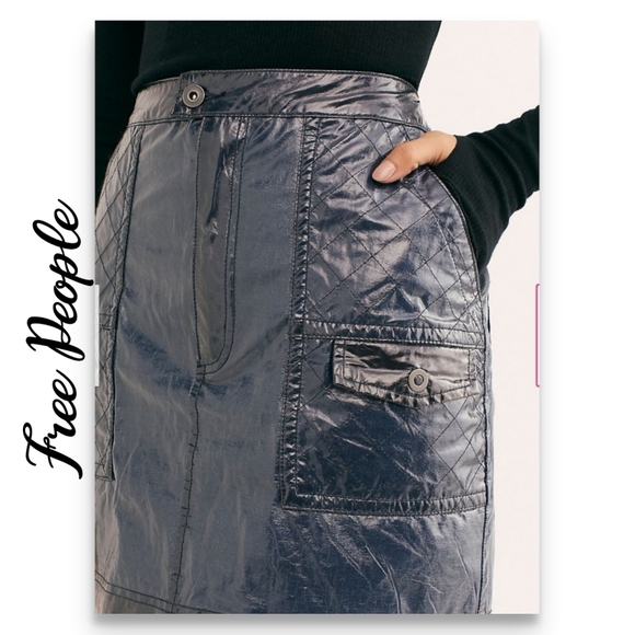 Free People Too Cool For School Quilted Skirt - Picture 1 of 2